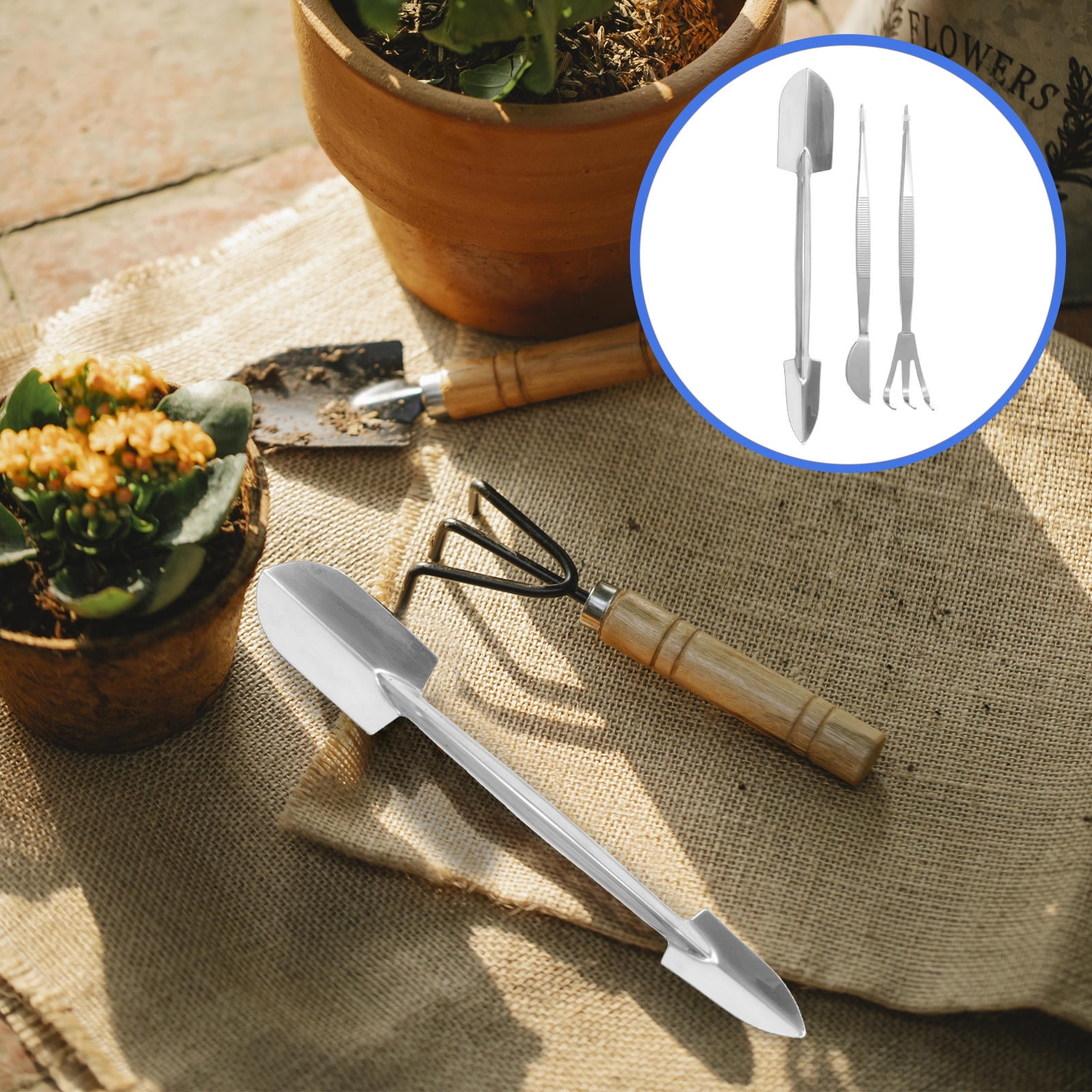 FRCOLOR Stainless Steel Bonsai Tweezers for Home Use Ergonomic NonSlip Design Silver Color 5.5 Inch