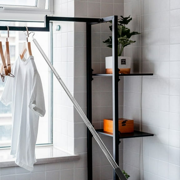 FRCOLOR Stainless Steel Clothes Hook Pole for Home Use with Stable Connection and Long Handle 57.4 Inches