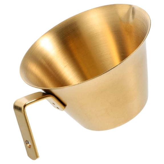 FRCOLOR Stainless Steel Coffee Cup for Espresso with Golden Handle and Precise Measurements 4.5 oz