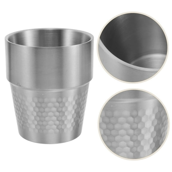 FRCOLOR Stainless Steel Coffee Mug Silver Practical for Home Use Versatile with Stackable Design 12 oz
