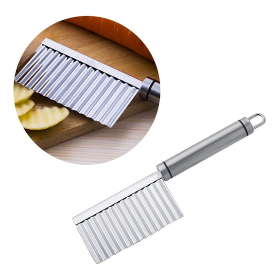FRCOLOR Stainless Steel Crinkle Cutting ToolFrench Fry Potato Slicer Cutter