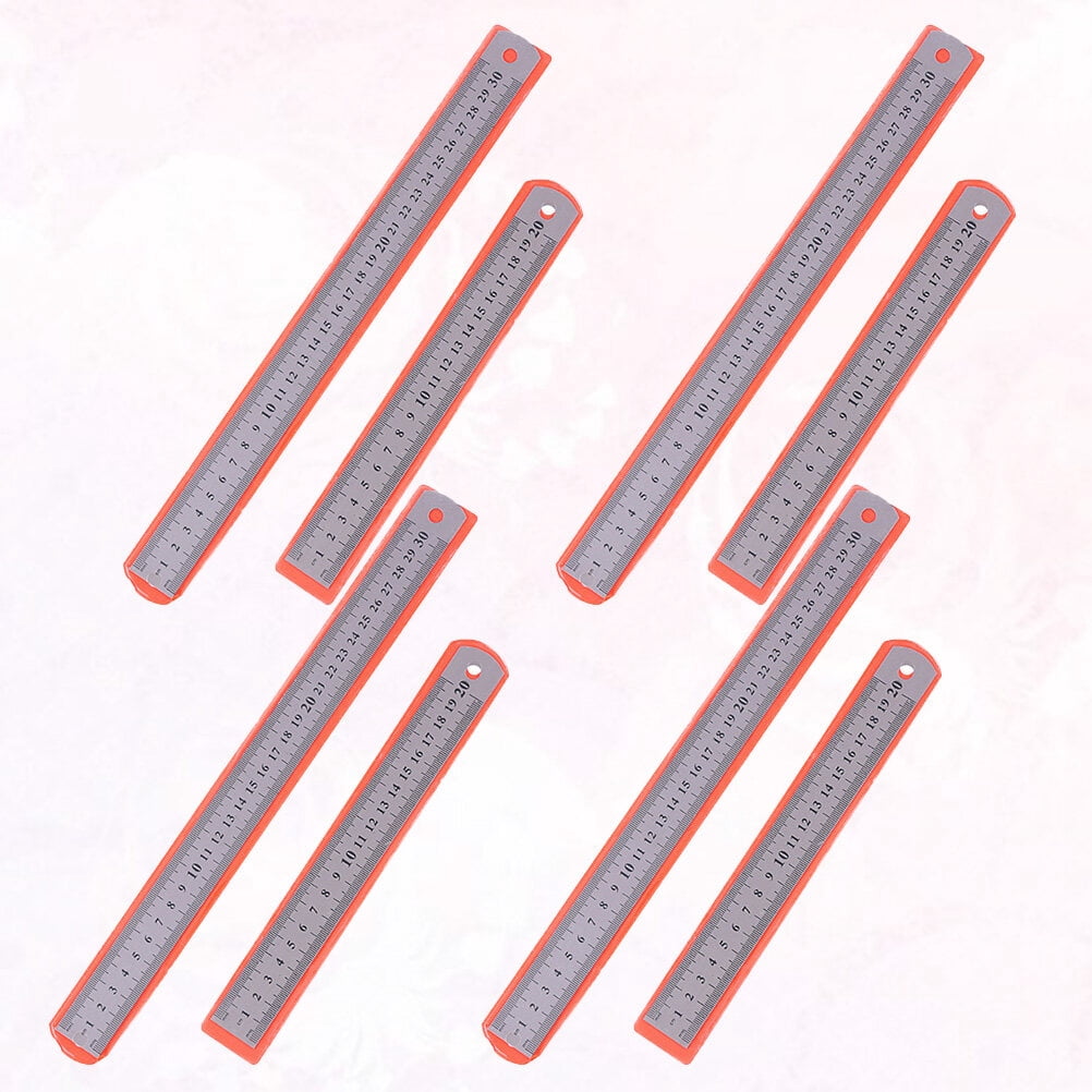 8pcs Ruler FRCOLOR Stainless Steel Double Sided Measuring Ruler for Precision ...