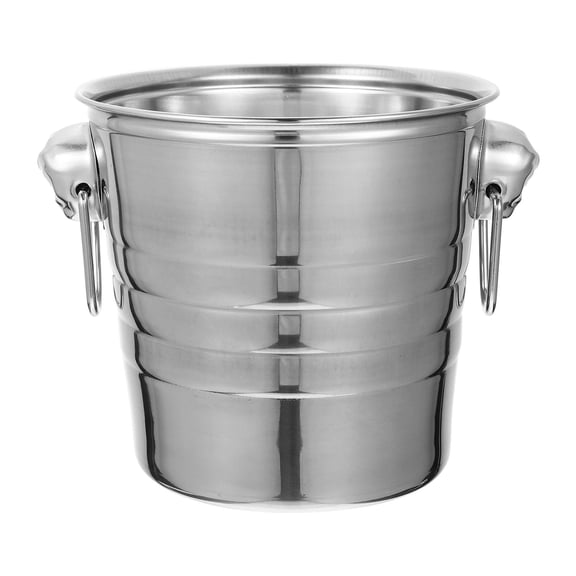 LABSERRON Plated Silver Rust Proof Stainless Steel Ice Cube Bucket for Beverage Storage