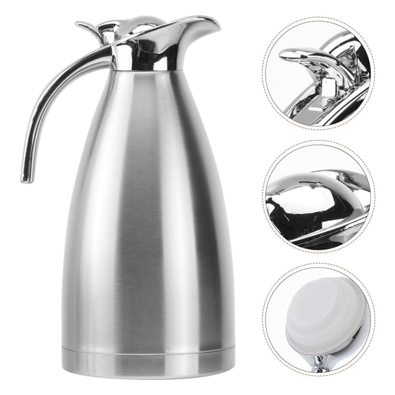 LABSERRON Stainless Steel Plated Silver Thermal Bottle Insulated Vacuum Pot for Home Office and Travel