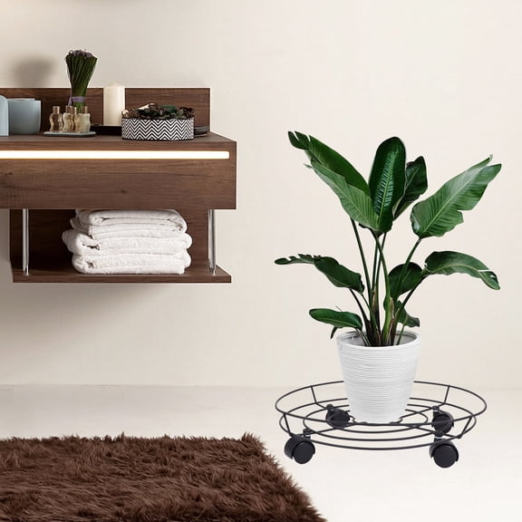FRCOLOR  Stand Large Heavy Plants Holder Flower Pot with Wheels