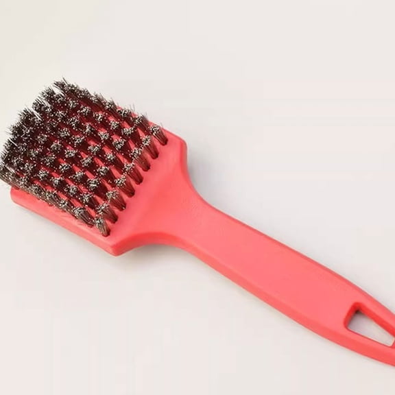 FRCOLOR Steel Wire Brush For Skillet Cleaning Brush With Handle Automotive Cleaning Brush For Carpet Truck Suv Rv Motorcycle Grills