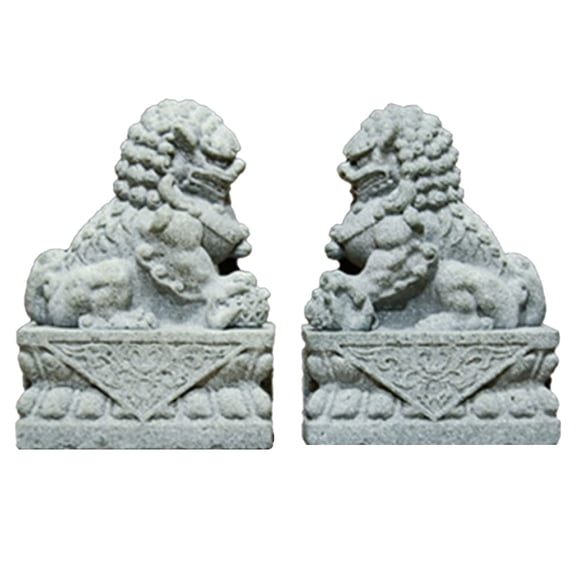 FRCOLOR  Stone Lion Ornament Figure Wall Decor Sculpture Office Grey
