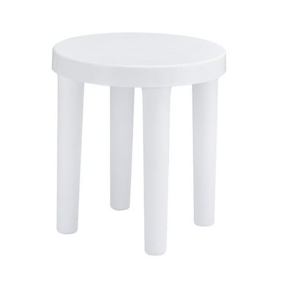 PAMINGONO Non-Slip Plastic Footstool White 1Set Simple and Practical Design