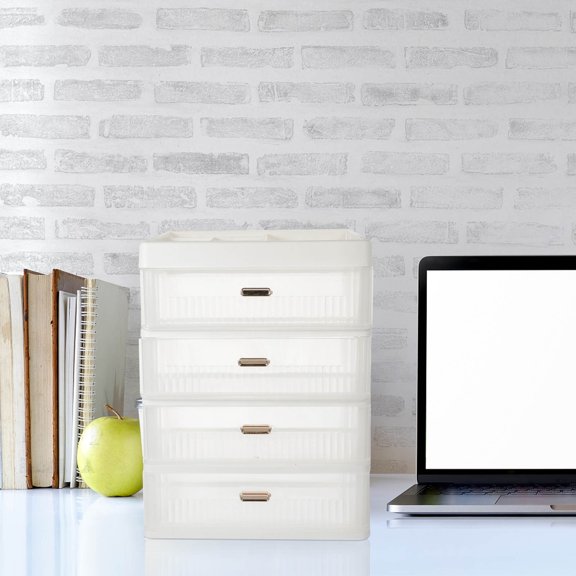 FRCOLOR Storage Box Plastic Drawer Type Sundries Stationery Compartment Storage Case