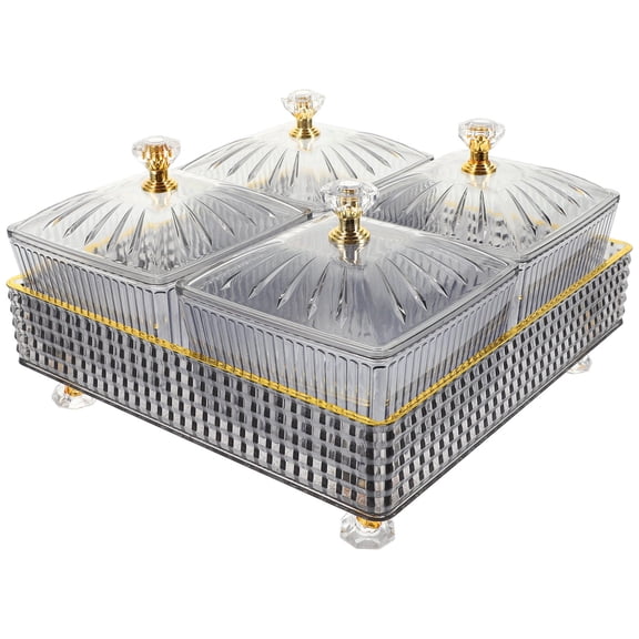 KAKOWELY Dry Fruit Serving Tray with Lid for Friends 1 Set 7.3X7.3X4.3in