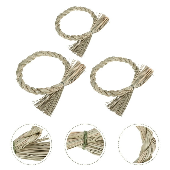 PAMINGONO 3Pcs Straw Ring Gar Simple and Generous Wreath Frames for Christmas
