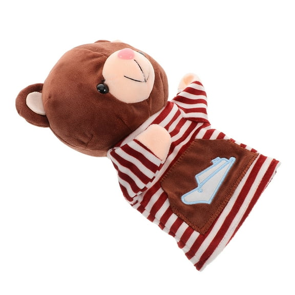 FRCOLOR Stuffed Animal Hand Puppet Baby Toys Doll Parent-child Light Brown