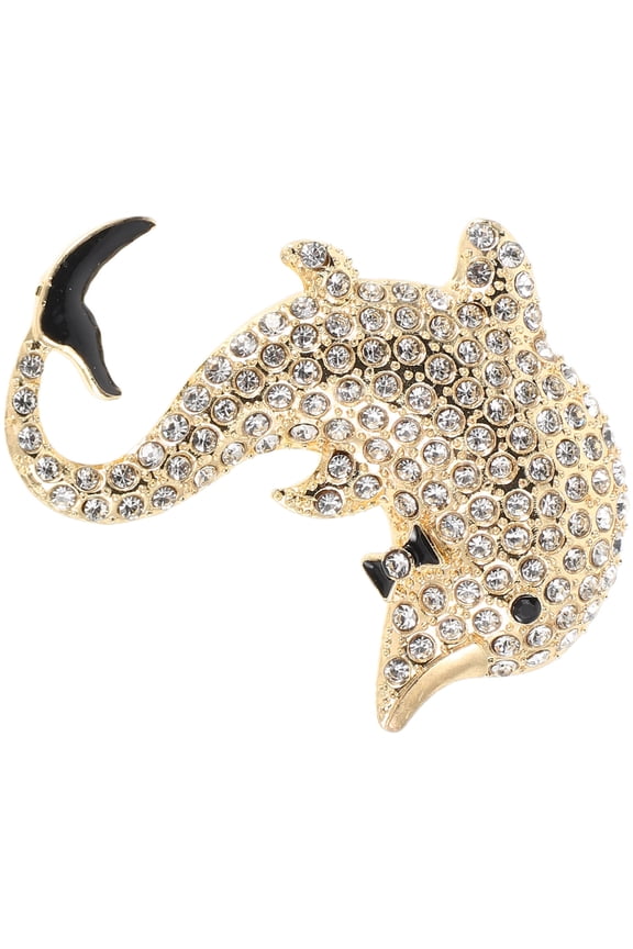 FRCOLOR Stylish Cute Dolphin Brooch With Sparkling Rhinestones Trendy Animal Lapel Pin Dolphin Brooch Jewelry Hat Pin For Coats And Suits
