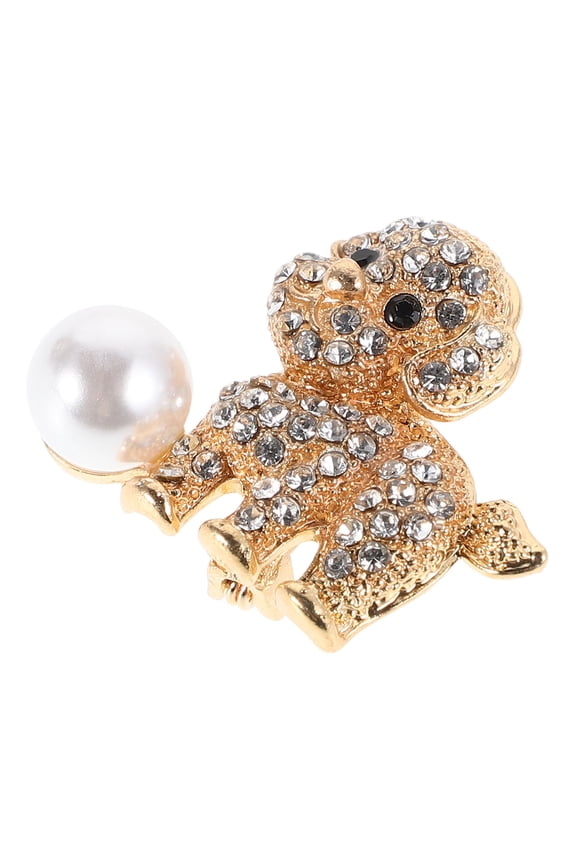 Stylish Dog Brooch Pin with Rhinestones Elegant Brooch for Jacket Suit Coat Dress Fashionable Brooch for Weddings Evening Parties