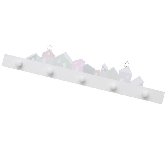 FRCOLOR Stylish White Timber for Home Storage Durable Punch Free Rack for Coats Hats Keys 3 Hooks