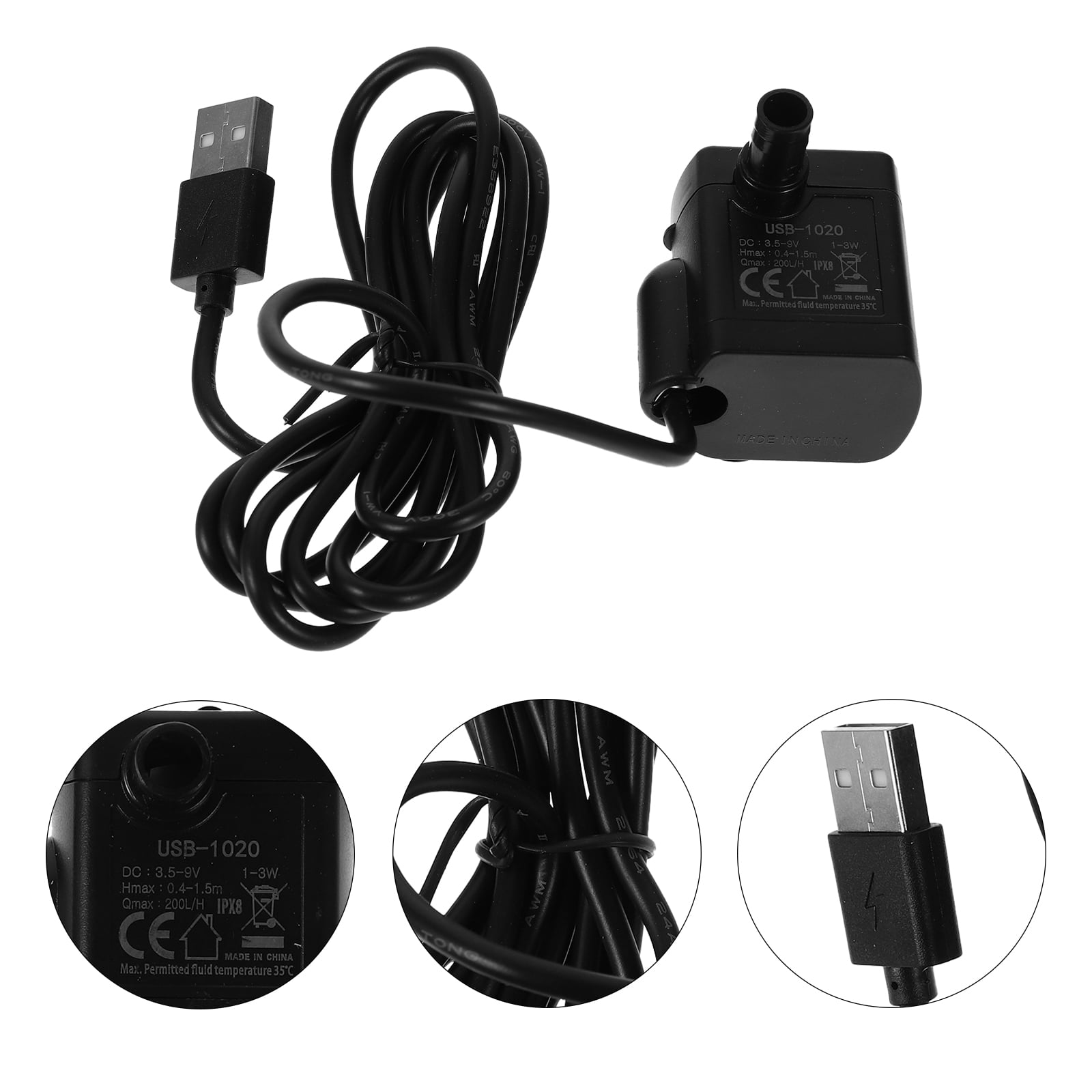 FRCOLOR Submersible Water Pump for Fountains with Adjustable Flow Rate Energysaving and Quiet Operation Black Plastic 100