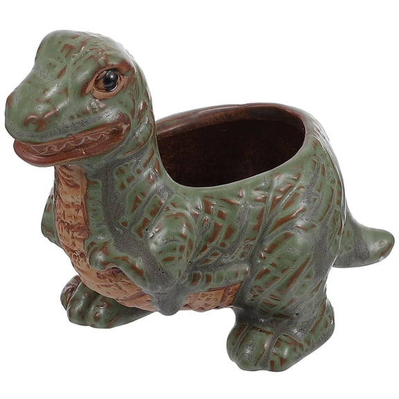 FRCOLOR Succulents Ceramic Dinosaur Flower Pot Garden Decoration Child 15x11cm Green
