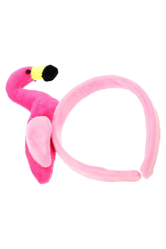 Flamingo Headband for Party Decoration Fashionable and Comfortable Pink Cloth Plastic One Size