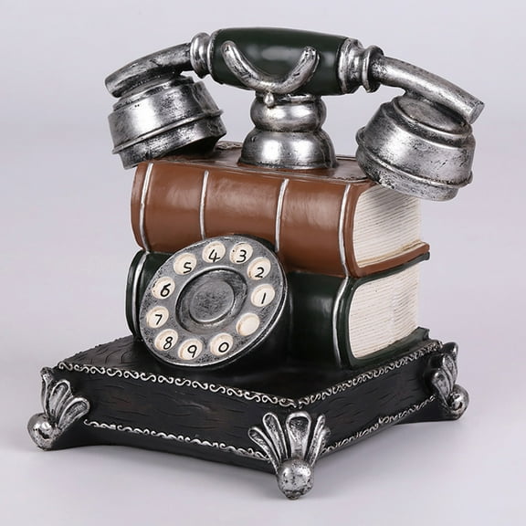 FRCOLOR 复 电话机储钱罐 Telephone Money Bank Classical Vintage Home Decor Child