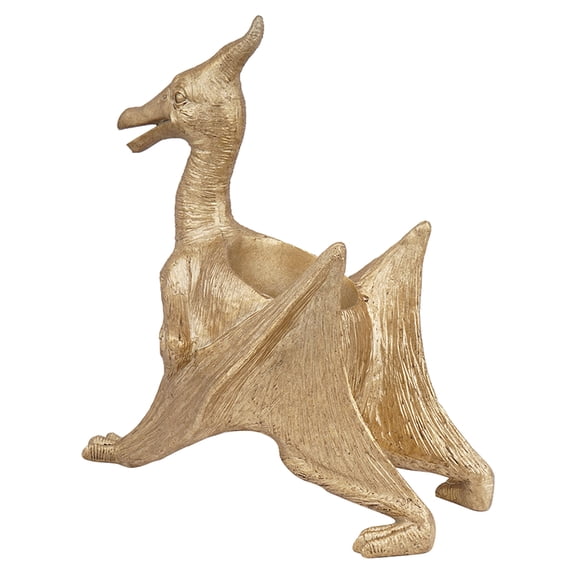 HORIALENCE Golden Resin Dinosaur Planter for Flowerpot Owners 1Pcs 11.2x8.3in