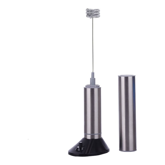 FRCOLOR Three-layer Sleeve Electric Milk Frother Handheld Stainless Steel Milk Maker Drink Mixer For Coffee Latte Cappuccino Hot Chocolate