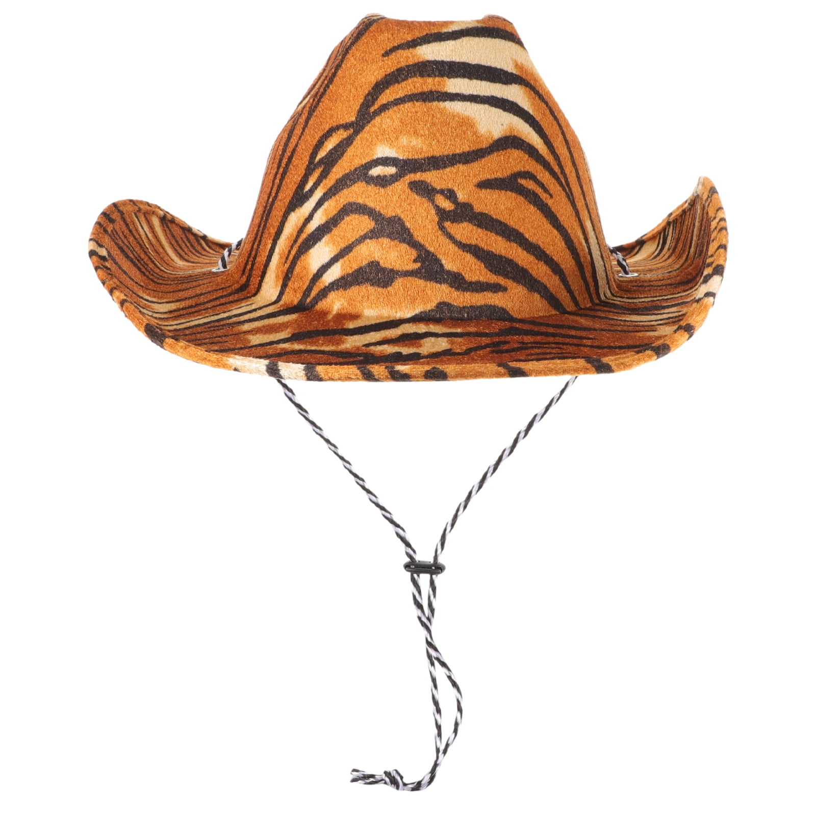 FRCOLOR Tiger Cowboy Hat Animal Theme Novelty Faux Tiger Print Cowboy