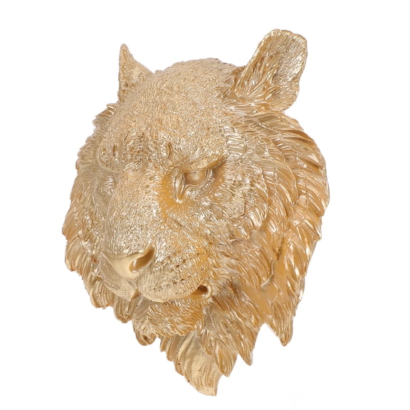 FRCOLOR Tiger Head Wall Decor Sculpture Hanging Doggie Mutt Toy Cafe