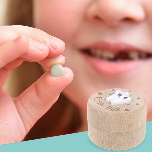 FRCOLOR Tooth Box Wood Container Teeth Box Tooth Keepsake Gift Box For Childhood Memory