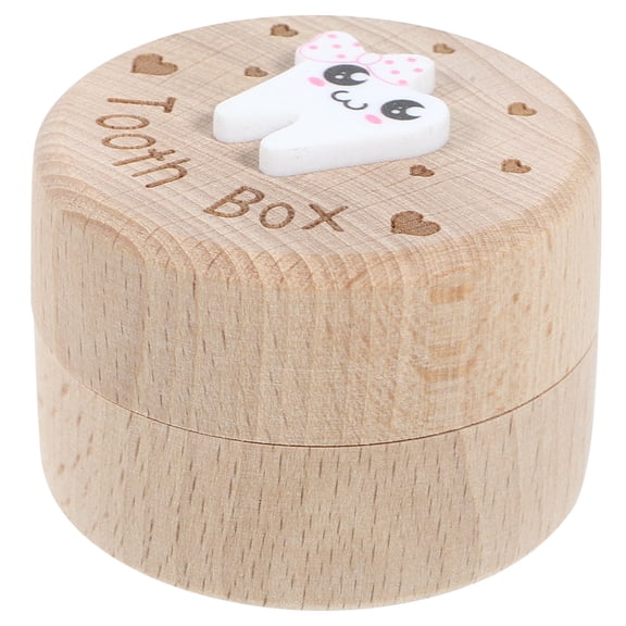 WASHWEPE first tooth keepsake box Wood Children Development 1Pack 2*2*1.4in