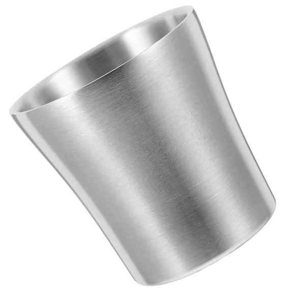 FRCOLOR Toothbrush Holder Cup For Bathroom Tumbler 180 ML Stainless Steel Water Cup Metal Tooth Brush Mug Simple Silver Color Tumbler For Men Women Students