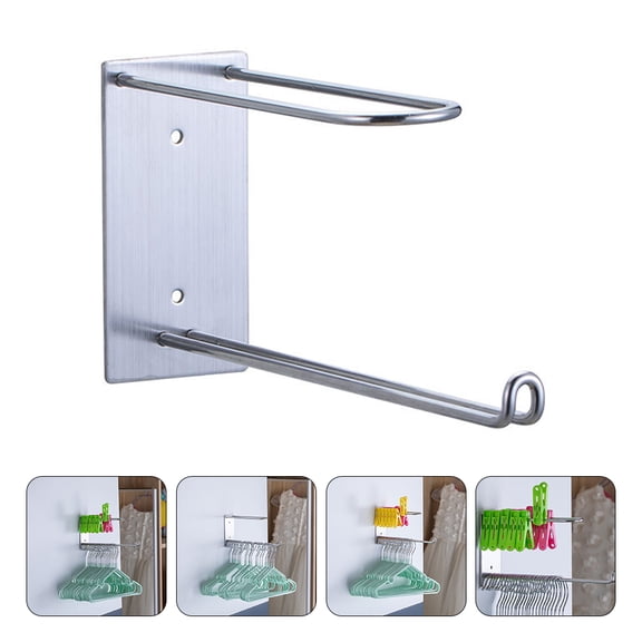 FRCOLOR Towel Hook Hanger Hook Sponge Holder Kitchen Multipurpose Hook 19x10cm Silver