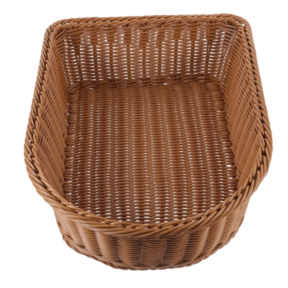 KAKOWELY Decorative Light Brown Woven Storage Basket in PP Material for Sundries and Desktop Organization