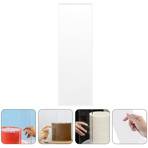 FRCOLOR Transparent Acrylic Cake Scraper for Baking with Smooth Surface and Design 8 Inch