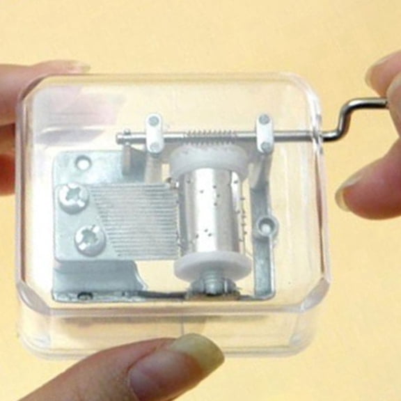 FRCOLOR Transparent Acrylic Music Box with Hand Crank for Music Listening Featuring Castle in the Sky Melody