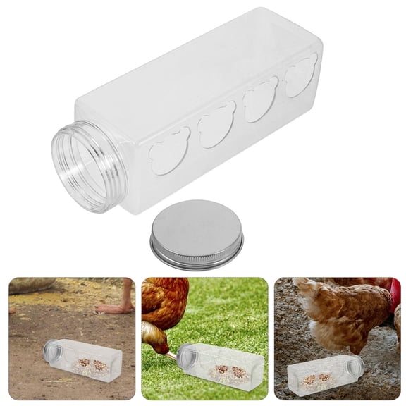 FRCOLOR Transparent Feeder Rutin Chicken Feed Box Chick Small Bird Food Container
