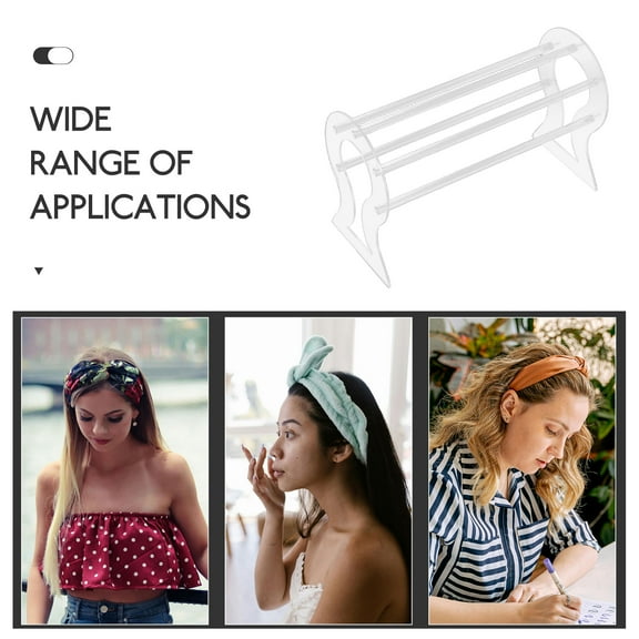 FRCOLOR Transparent Hair Bow Claw Clip Display Rack 1 Set Hair Organizer for Women Acrylic Headband Storage Holder
