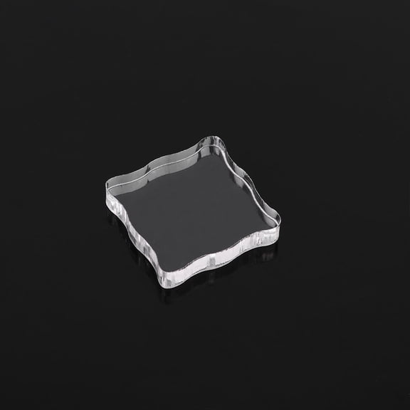 FRCOLOR Transparent Stamping Blocks for Daily Use Durable Plastic White Color with Rounded Corners 10X10 and 5X5