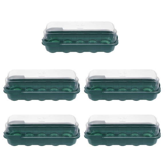 PAMINGONO Germination Tray Green 5Pcs 9.8x3.9x3.5in