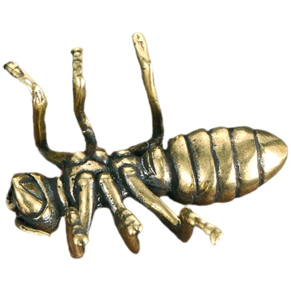 LABSERRON Metal Ant Figurine Copper Tabletop Decoration for Bookshelf and Living Room