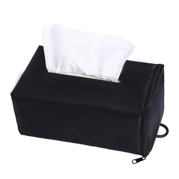 TAILTOSS Seat Organizer for Car Black with Kick Mats Tissue Box and Plastic Hooks Included