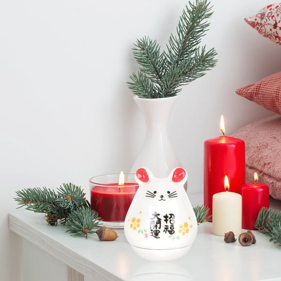 FRCOLOR Tumbler Rat Figurine Simple Style Mouse Ornament Desktop Sleeping Rat Decor Rat Tumbler Toy