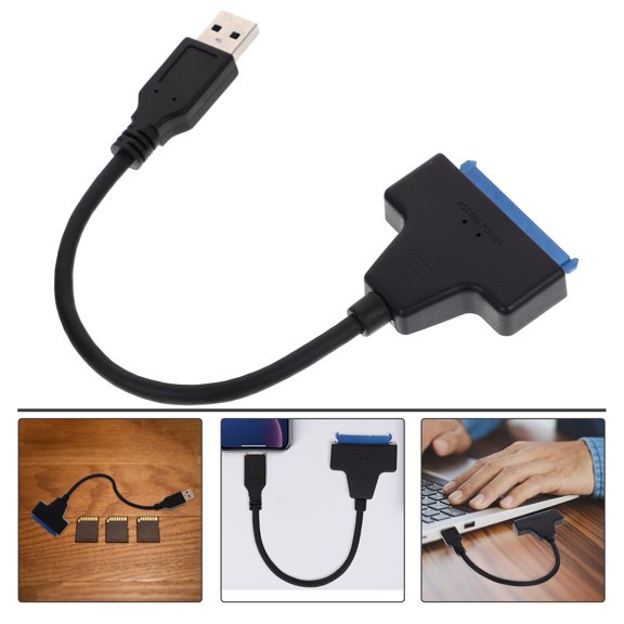 FRCOLOR USB 3.0 Converter Cable for Data Transfer Black Plastic Lightweight Portable Supports 2.5 Inch Drives