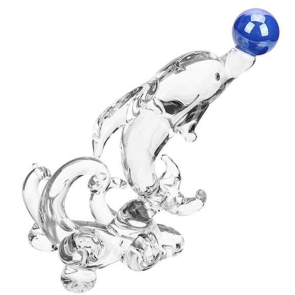 WASHWEPE Home Dolphin Decor Blue Transparent 1 Piece 3.7x2.8in