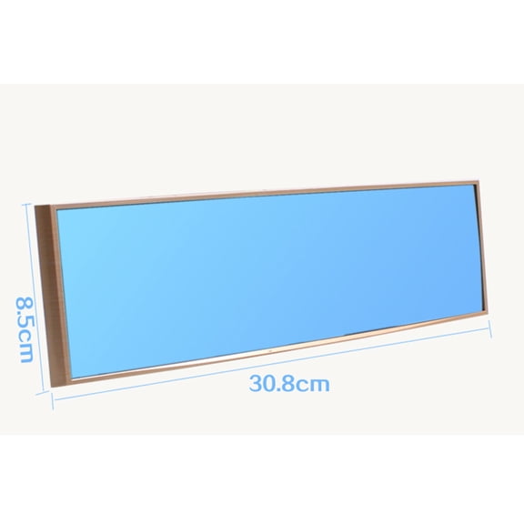 FRCOLOR Universal Car Rear View Mirror Wide Angle Blue Glass Panoramic Anti-dazzling Interior Rearview Mirror Large Vision 280mm Curved Mirror (Golden)