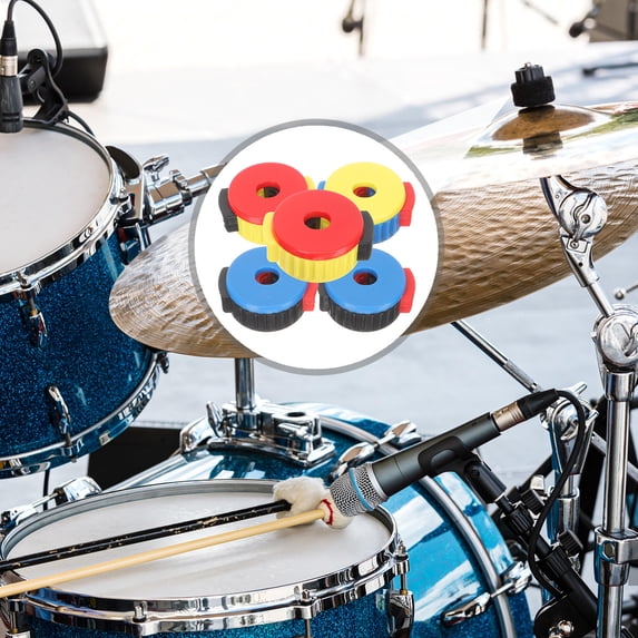 FRCOLOR Universal Drum Fixing Nuts 5Pcs Plastic for Drum Set Parts 3.8x3cm