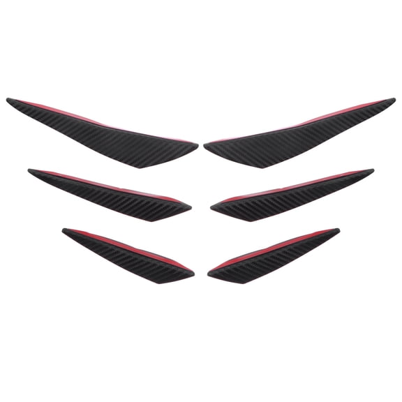 FRCOLOR Universal Exterior Front Bumper Lip Diffuser Fins Body Splitter Fins Spoiler Canards Car Accessories Black,12.01"X0.98"X0.98"
