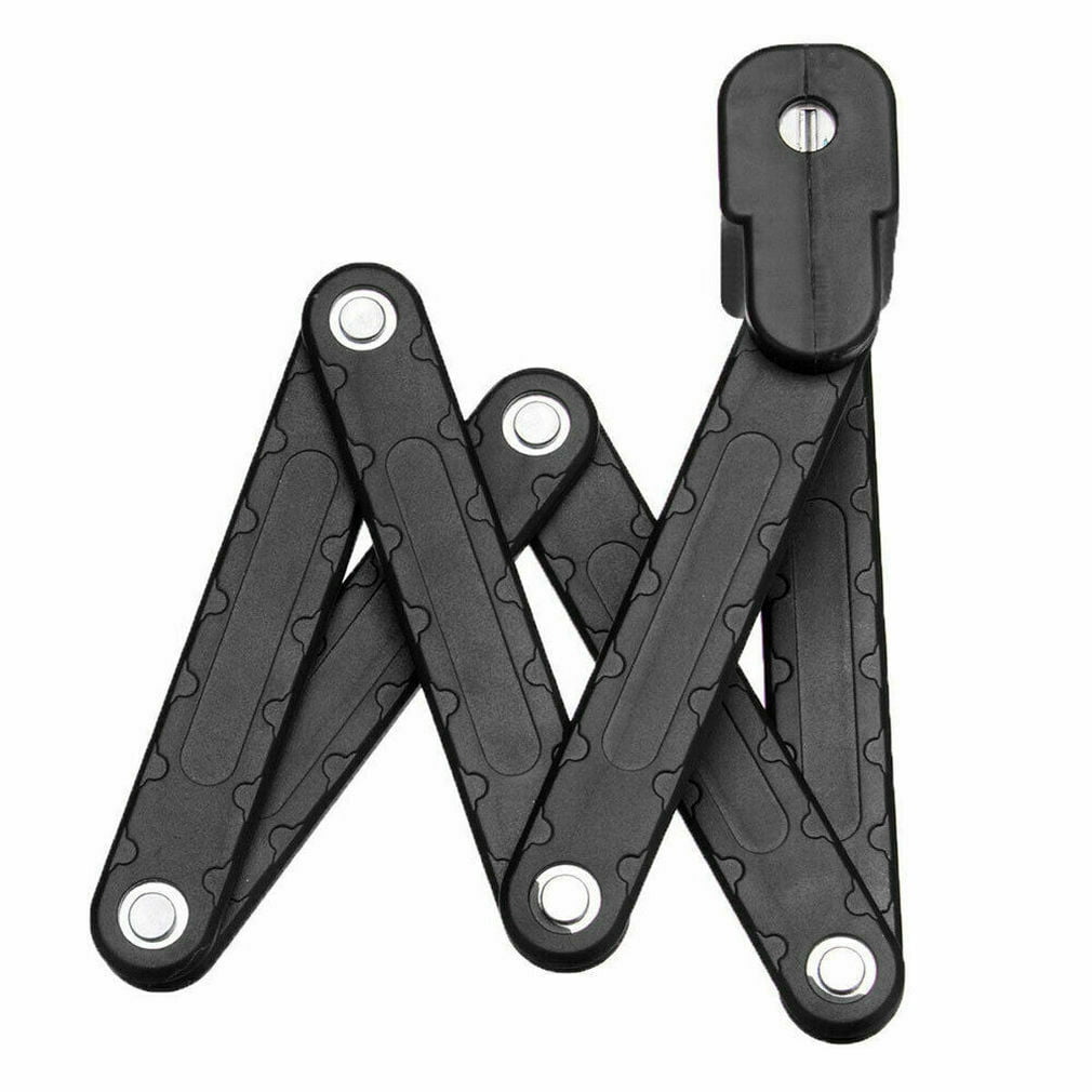 FRCOLOR Universal Folding Lock Steel Bike Lock Security Cable Lock Anti-Theft Combination Riding Tool for Road Bike (Black)
