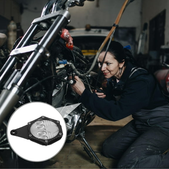 FRCOLOR Universal Motorcycle License Plate Frame Aluminum Alloy Black Durable Hexagonal Design Fits Rear