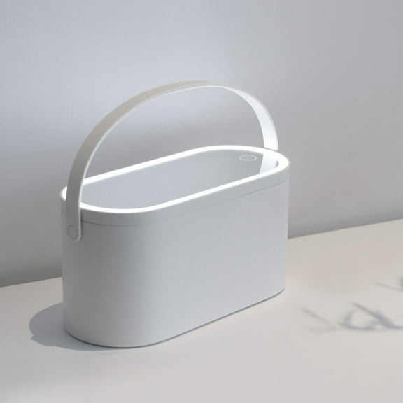 FRCOLOR Vanity Storage Makeup Case with Lighted Mirror Miss Travel White