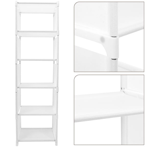 FRCOLOR Vertical Shoe Rack Narrow Organizer Stylish Shoe Storage Stand Space Saving Shelf (6-layers)